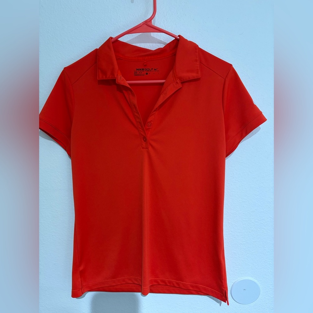 Nike Women's Orange Button Down Shirt
